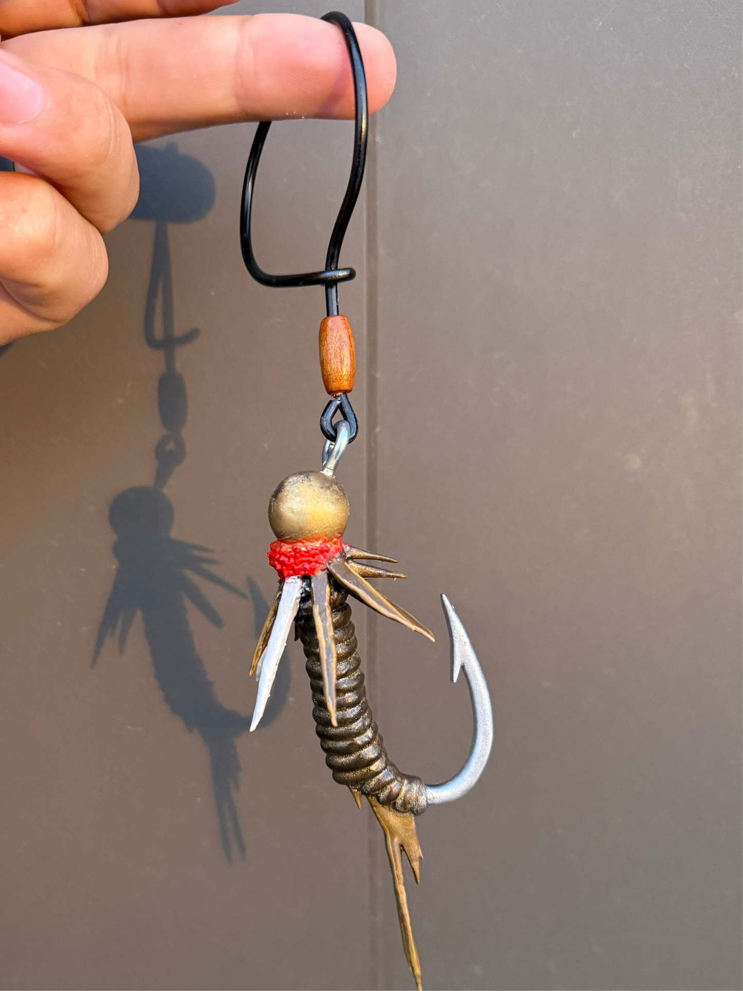 Fly fishing mirror hanger